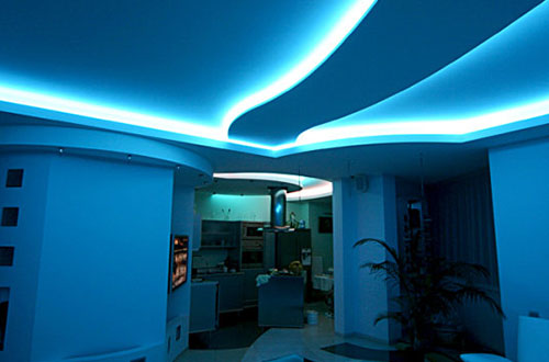 Пример голубой светодиодной подсветки