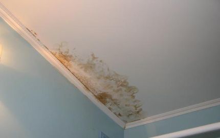 Как убрать пятна на потолке