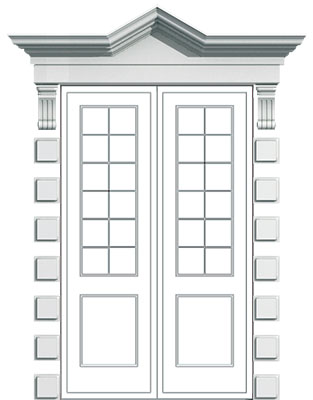 Применение сандрика в качестве декора входной двери